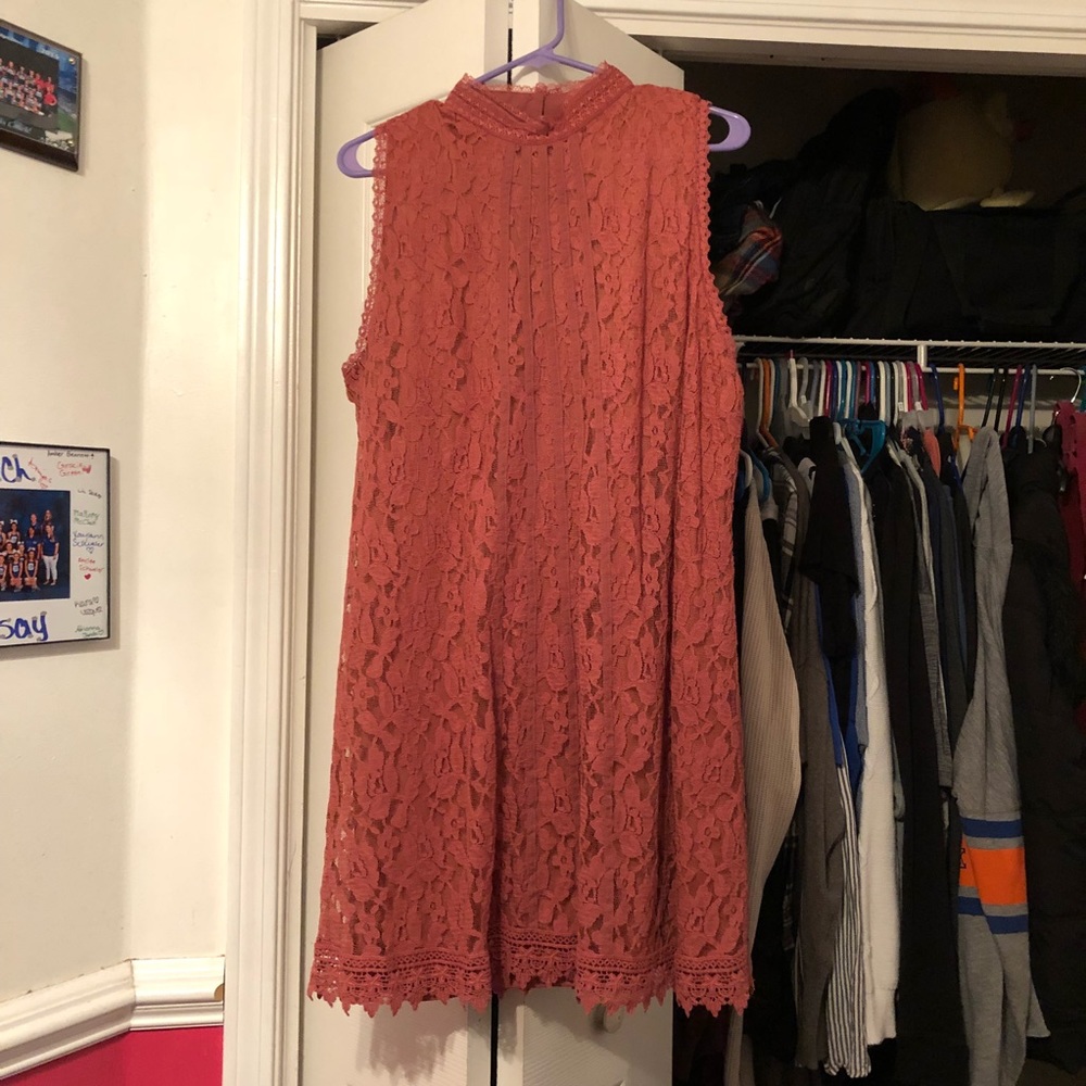 Dusty-rose lace dress